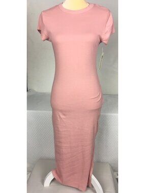 No Boundaries Long Dress Women Size M 8 t0 10 Dusty Rose Short Sleeve New w Tags